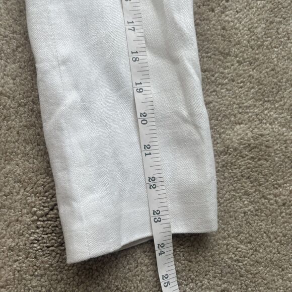 J Crew Schoolboy Blazer Size 4 White 100% Linen Jacket Academia Career Preppy - Picture 6 of 8